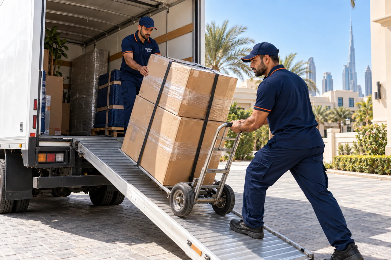 Loading & unloading service scene in Dubai